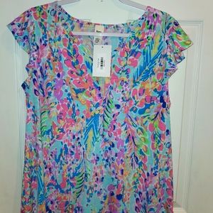Sew In Love colorful top, NWT large